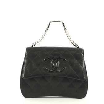 Chanel Vintage ID Bracelet Bag Quilted Lambskin Medium Black 4411237