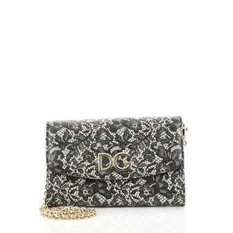 Dolce & Gabbana Wallet on Chain Printed Leather Black 4411261