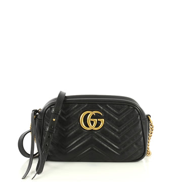 Gucci GG Marmont Shoulder Bag Matelasse Leather Small Black 4411267