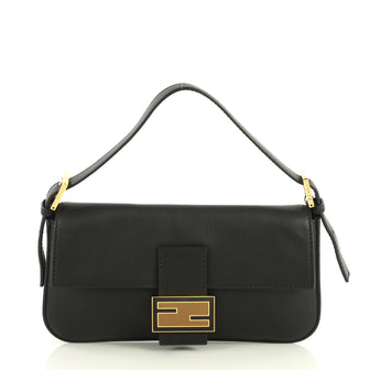 Fendi Convertible Baguette Crossbody Leather Medium Black 4411275