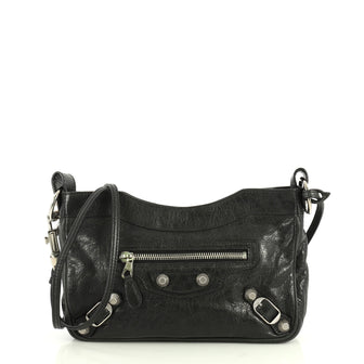 Balenciaga Hip Giant Studs Crossbody Bag Leather Black 4411282