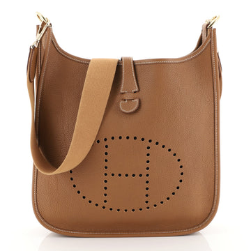 Hermes Evelyne Crossbody Gen I Togo PM Brown 4411290