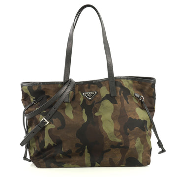 Prada Camouflage Convertible Open Tote Tessuto Medium Green 4411297