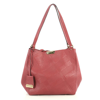 Burberry Canterbury Tote Check Embossed Leather Small Pink 4411298