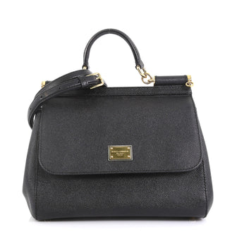 Dolce & Gabbana Miss Sicily Bag Leather Medium Black 441211