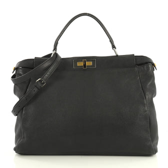 Fendi Peekaboo Bag Soft Leather Large Black 441251