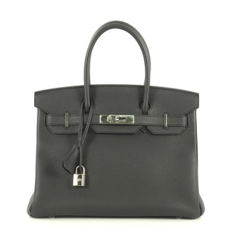 Hermes Birkin Handbag Grey Togo with Palladium Hardware 30 Gray 441301