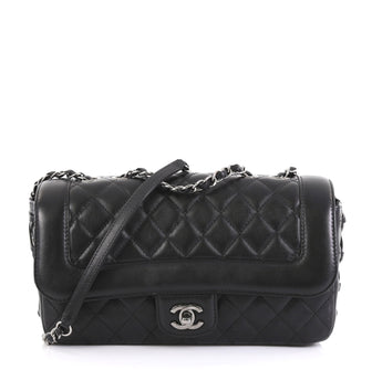 Chanel Coco Corset Flap Bag Quilted Calfskin Medium Black 441511