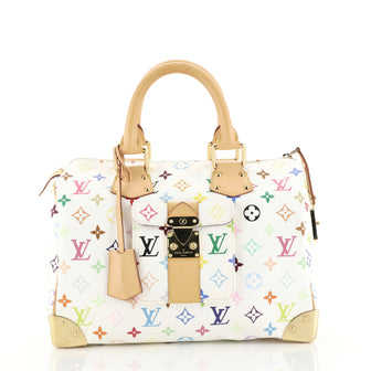 Louis Vuitton Speedy Handbag Monogram Multicolor 30 White 441661