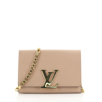 Louis Vuitton Chain Louise Clutch Leather GM Neutral 441712