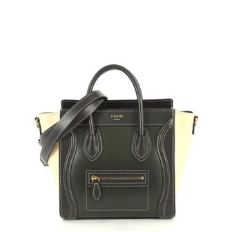 Celine Bicolor Luggage Handbag Smooth Leather Nano Brown 441761
