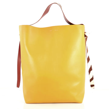 Celine Twisted Cabas Tote Leather with Felt Oversized Red 441891