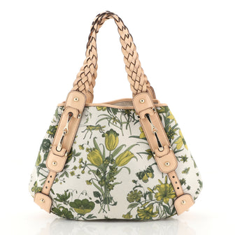Gucci Pelham Shoulder Bag Flora Canvas Small Green 442023