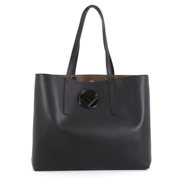 Fendi Logo Shopper Tote Leather Black 442027