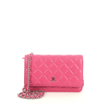 Chanel Wallet on Chain Quilted Lambskin Pink 442031