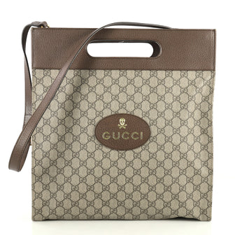 Gucci Neo Vintage Soft Tote GG Coated Canvas Medium Brown 442171