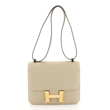 Hermes Constance Handbag Verso Epsom 24 Neutral 442191