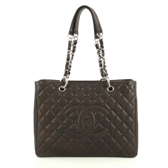 Chanel Grand Shopping Tote Quilted Caviar Brown 442212