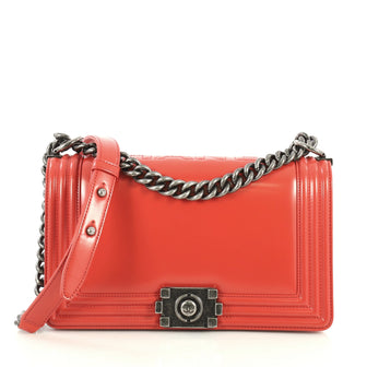 Chanel Reverso Boy Flap Bag Glazed Calfskin Old Medium Red 4422210