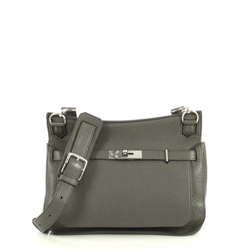Hermes Jypsiere Handbag Clemence 28 Green 442229