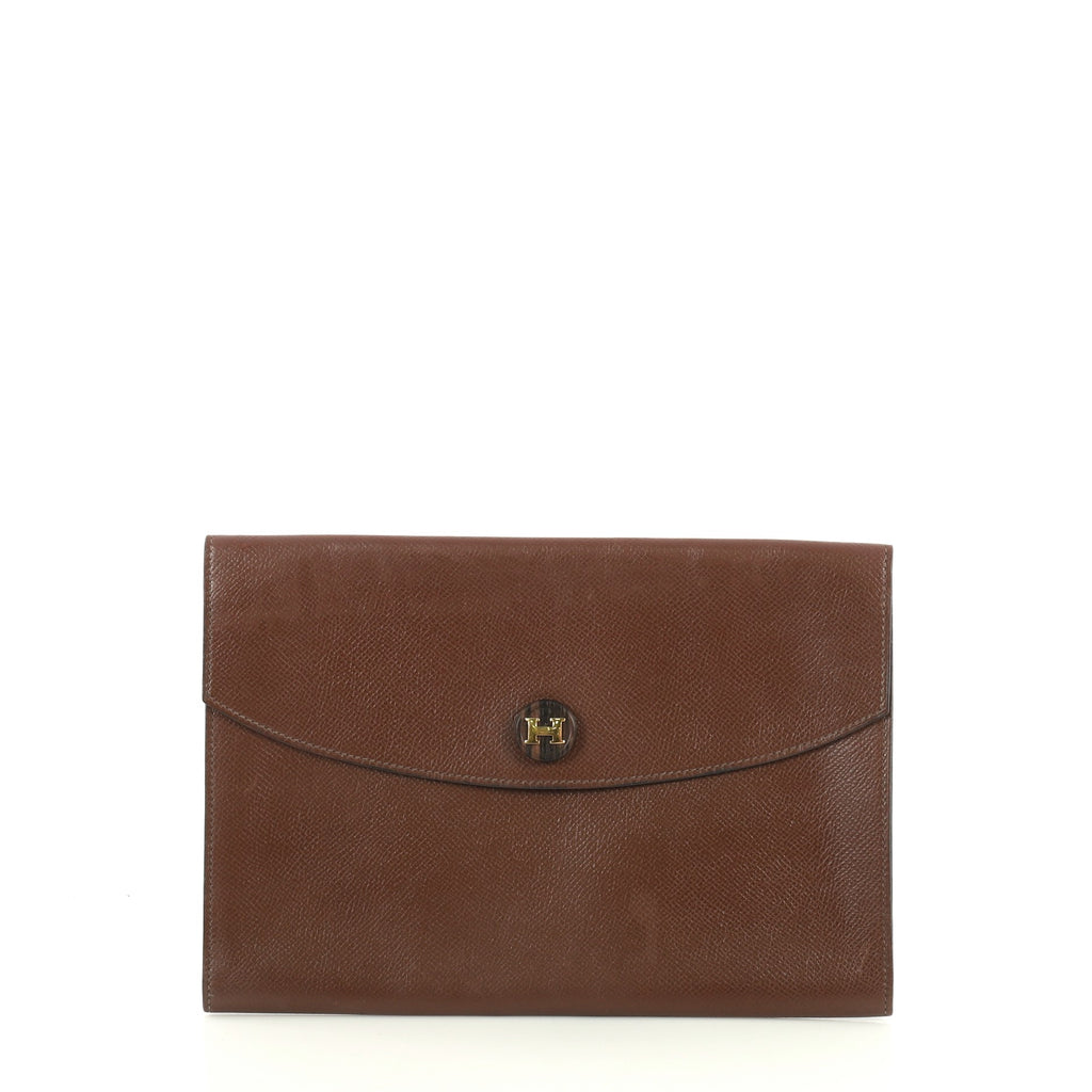 Rio leather clutch bag Hermès Brown in Leather - 33303100