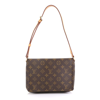 Louis Vuitton Musette Tango Handbag Monogram Canvas Brown 442551