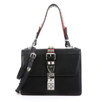 Prada Elektra Shoulder Bag Studded Leather Medium