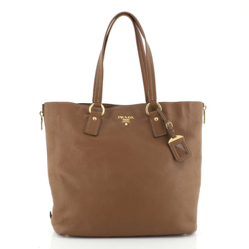 Prada Side Zip Shopper Tote Vitello Daino Large
