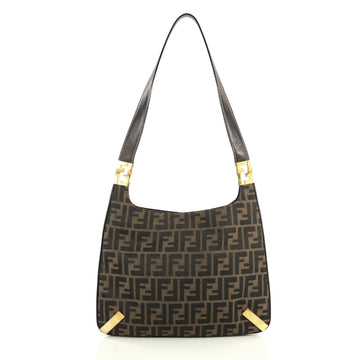 Fendi Vintage Metal Hobo Zucca Canvas Medium Brown 4426012