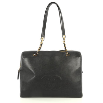 Chanel Vintage Timeless Zip Satchel Caviar Large Black 4426027