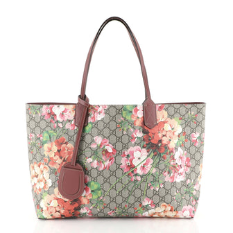 Gucci Reversible Tote Blooms GG Print Leather Medium Brown 4426029
