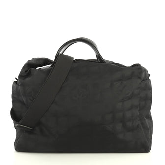 Chanel Travel Line Duffle Bag Nylon Medium Black 4426030
