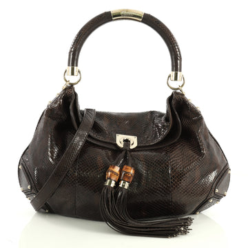 Gucci Indy Hobo Python Large Brown 4426036