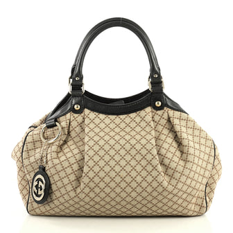 Gucci Sukey Tote Diamante Canvas Medium Brown 4426039