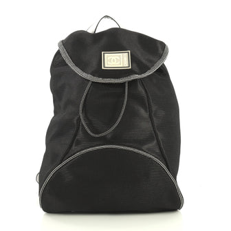Chanel Sport Line Flap Backpack Nylon Medium Black 442604