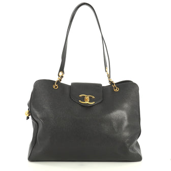 Chanel Vintage Supermodel Weekender Bag Caviar Large Black 4426051