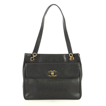 Chanel Vintage Front Pocket Tote Caviar Medium Black 4426055