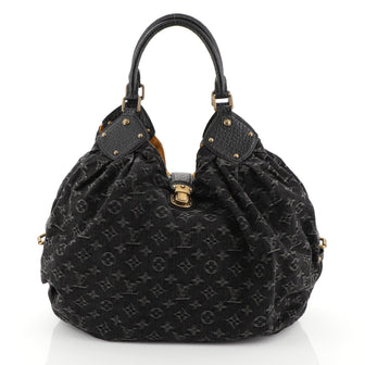 Louis Vuitton XL Hobo Denim Black 4426063