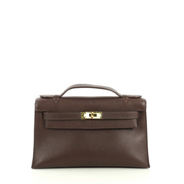 Hermes Kelly Pochette Swift Brown 442931