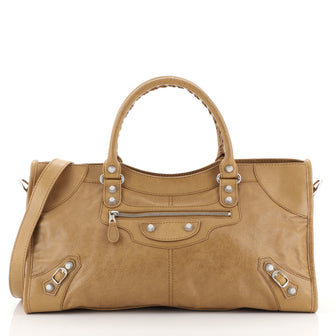 Balenciaga Part Time Giant Studs Bag Leather Brown 442941