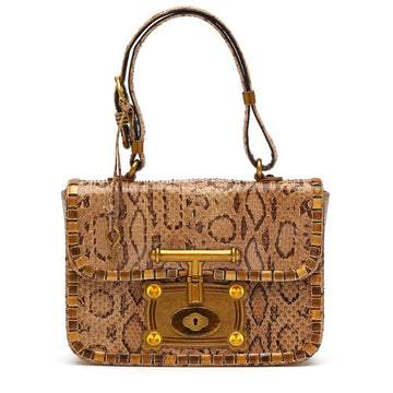 Bottega Veneta Snakeskin Top Handle Python