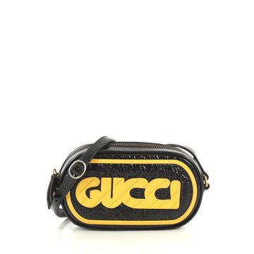 Gucci Game Patch Crossbody Bag Patent Black 4430410