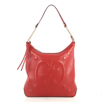 Gucci Apollo Shoulder Bag GucciGhost Embossed Leather Large Red 4430414
