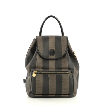 Fendi Pequin Front Pocket Backpack Coated Canvas Medium Brown 4430416