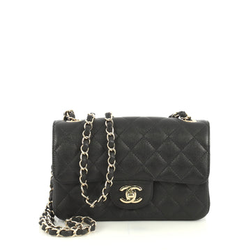 Chanel Classic Single Flap Bag Quilted Caviar Mini Black 4430421