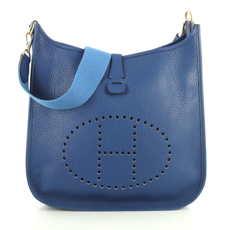 Hermes Evelyne Crossbody Gen I Fjord GM Blue 4430422