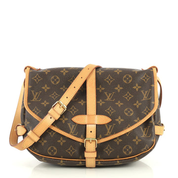 Louis Vuitton Saumur Handbag Monogram Canvas 30 Brown 4430431