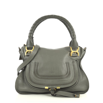 Chloe Marcie Satchel Leather Medium Gray 443043