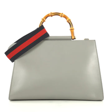 Gucci Nymphaea Top Handle Bag Leather Medium White 443047