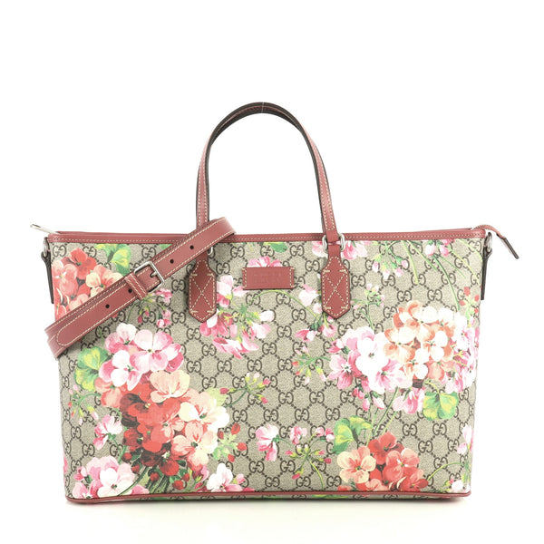 GUCCI　トート Gucci Convertible Zip Tote Blooms Print GG Coated Canvas Large 44304